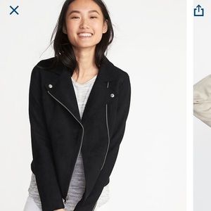 🤩 BRAND NEW - Old navy black suede Moto jacket